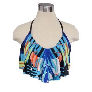 Apt. 9 Tropical Flounce Bikini Top Medium
